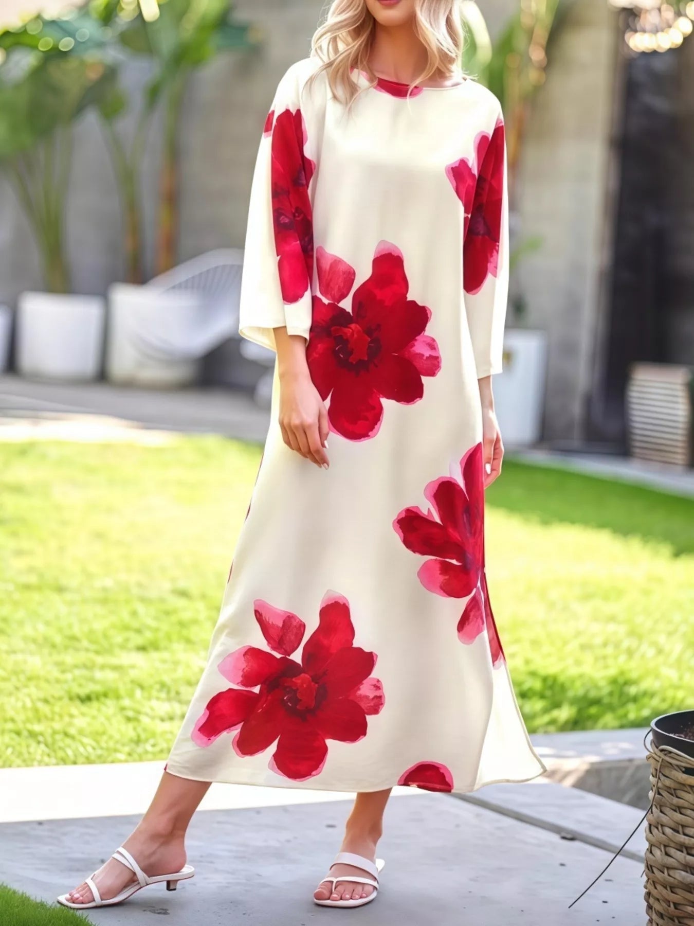 Women's Floral Print Round Neck Dress — Chic and Unique AU
