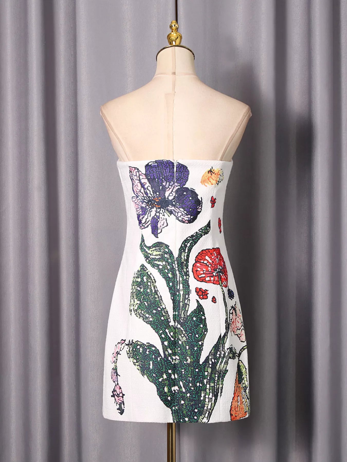 Women's Strapless Floral Mini Dress — Chic and Unique AU