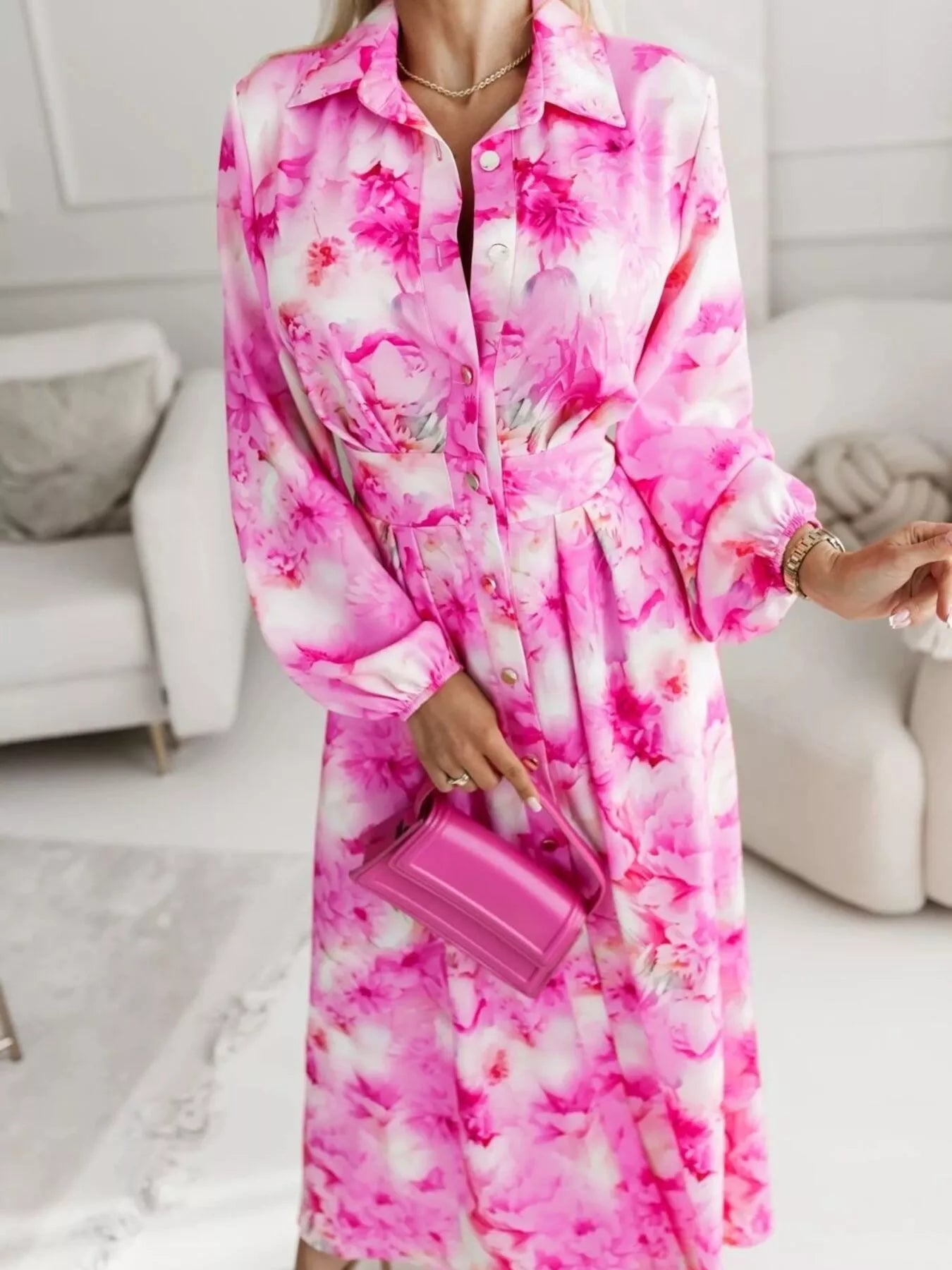 Women's Long Sleeve Maxi Shirt Dress — Chic and Unique AU