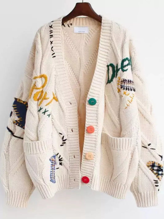 Women's V-Neck Button Down Knit Cardigan — women's knitwear Australia