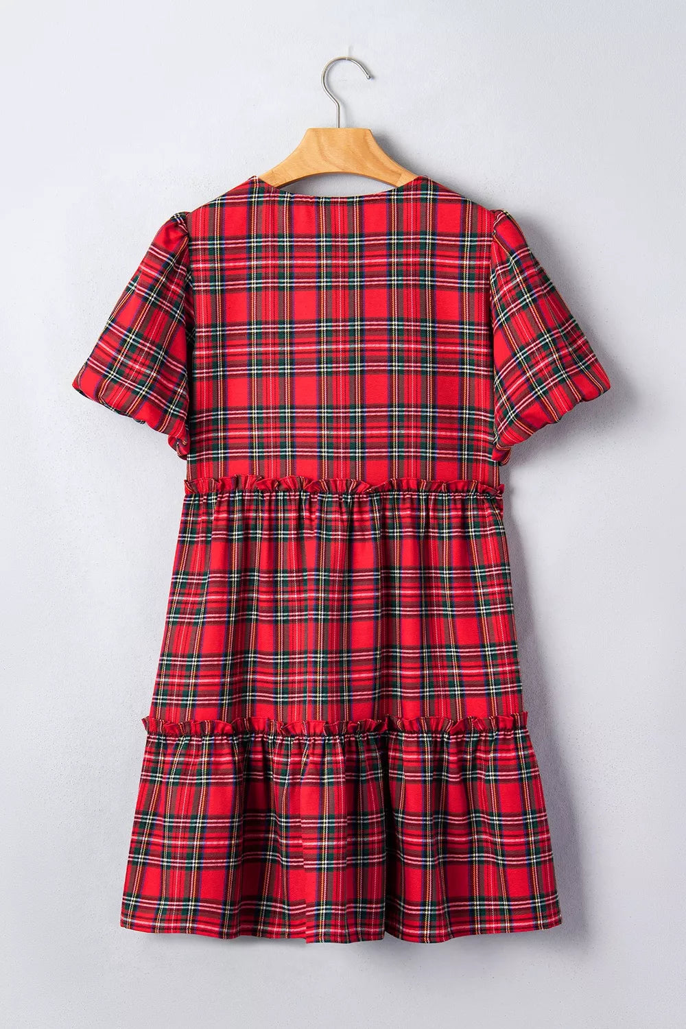 Women's Plaid Knot Neck Mini Shift Dress — Chic and Unique AU