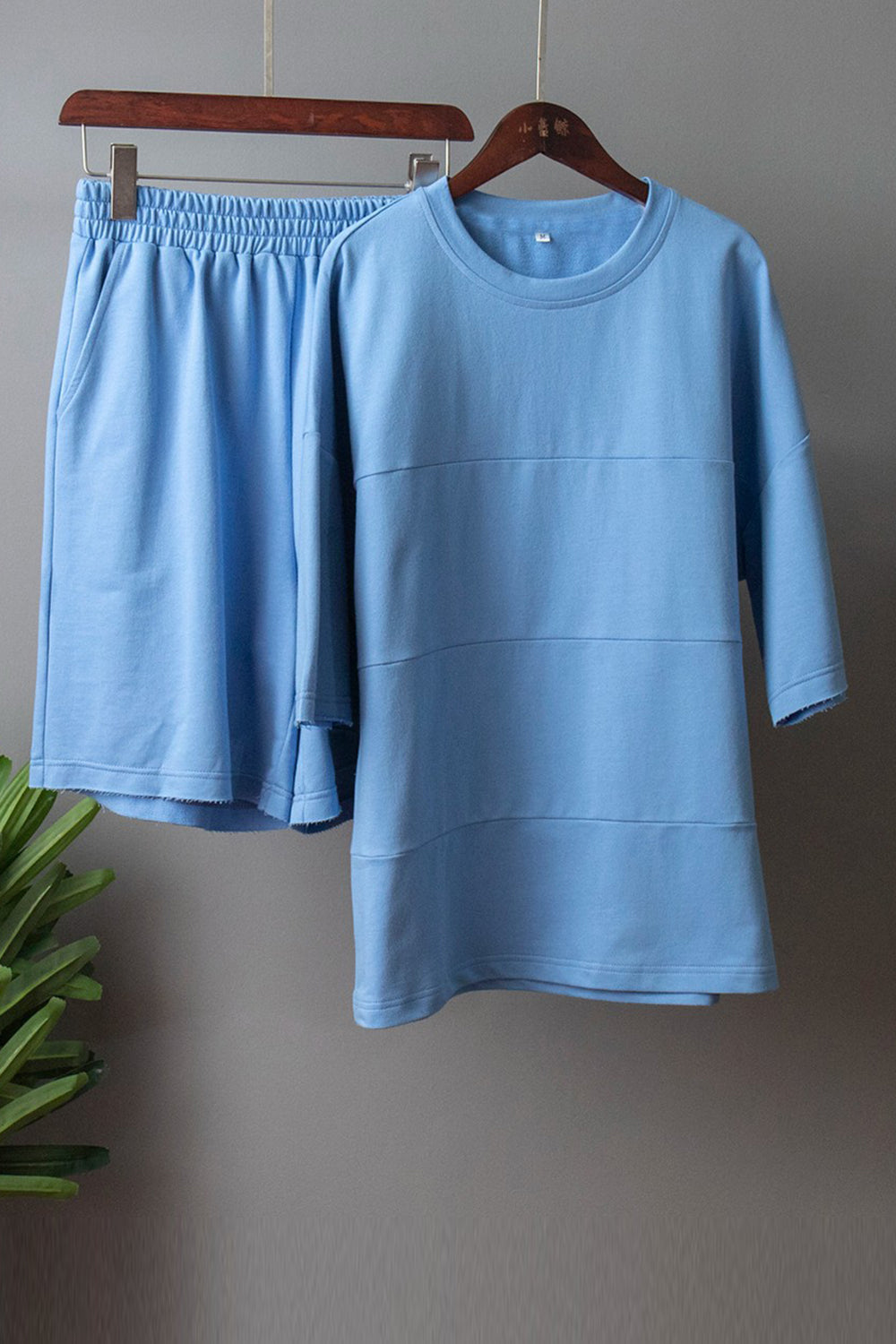 Round Neck Long Sleeve Top and Shorts Set — women's co-ord set Australia