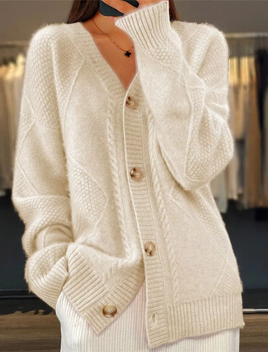 Women's Plus Size Textured Knit Button-Down Cardigan — women's knit cardigan Australia