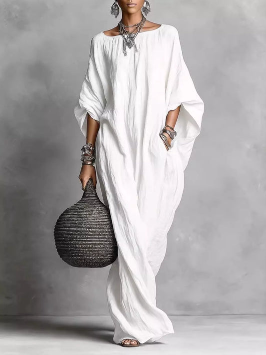 Loose Fit Boat Neck Dress — women's maxi dress Australia