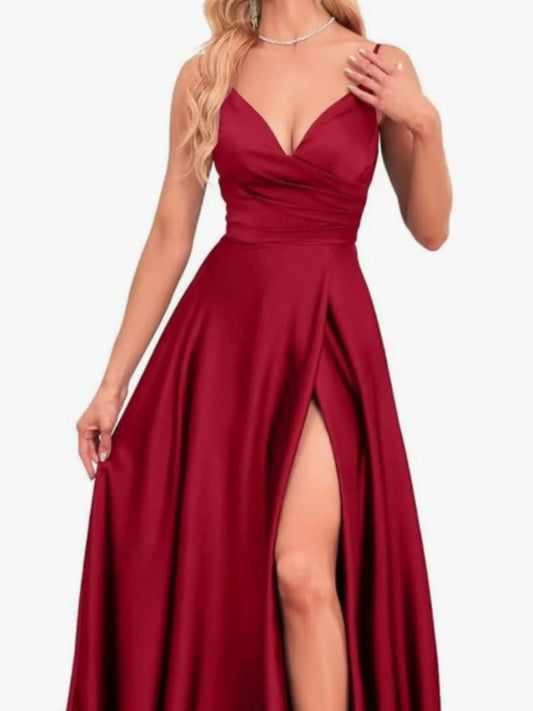 Ruched Slit Maxi Cami Dress — women's maxi dress Australia