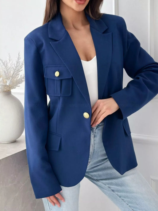 Lapel Collar One Button Blazer — women's blazer Australia