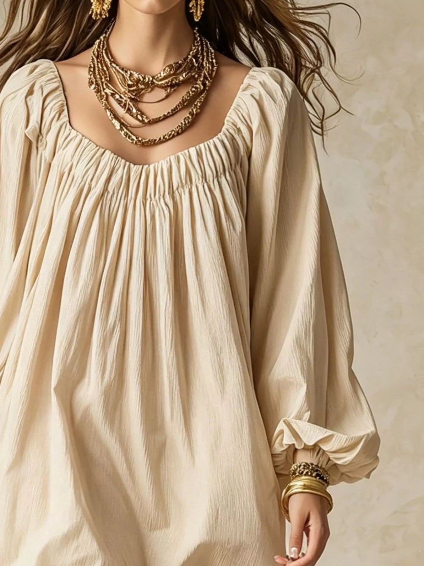 Women's Flowy Balloon Sleeve Mini Dress — Chic and Unique AU