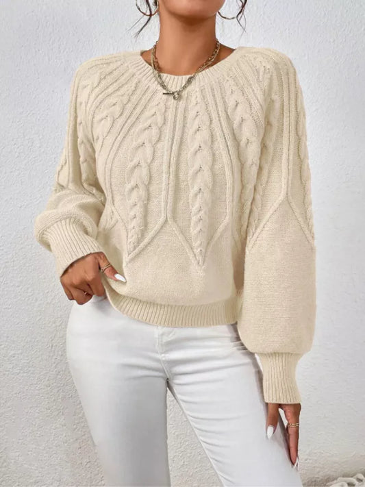Women's Cable Knit Long Sleeve Sweater — women's knit sweater Australia
