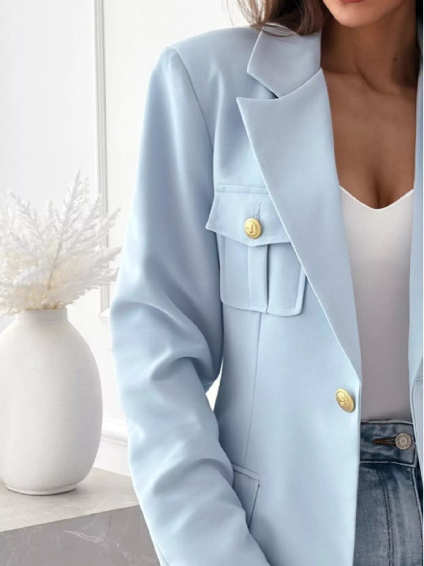 Lapel Collar One Button Blazer — women's blazer Australia