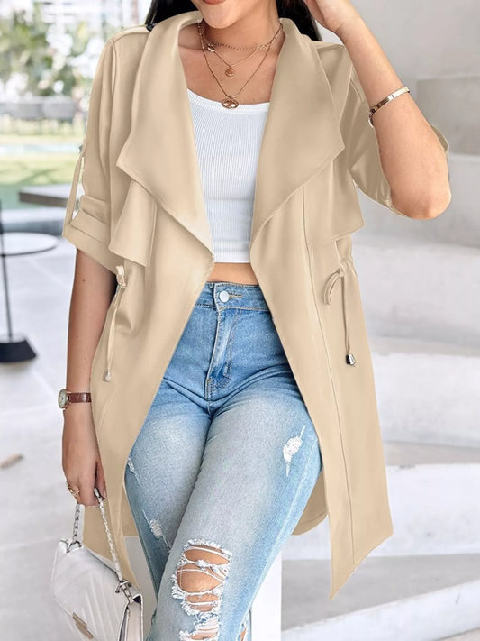 Drape Collar Lightweight Trench Coat — women's coat Australia