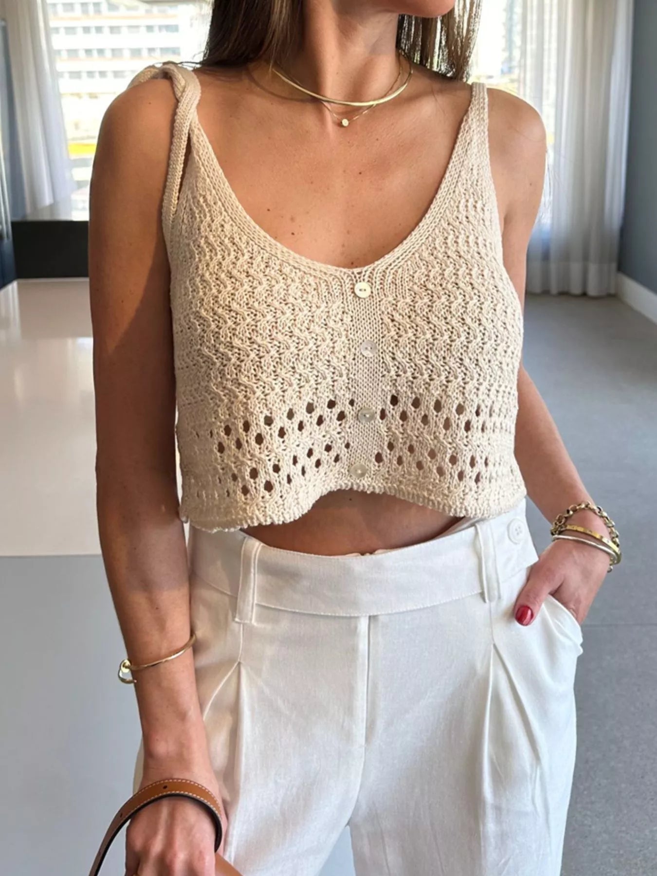 Crochet Knit Cami — women's cami Australia