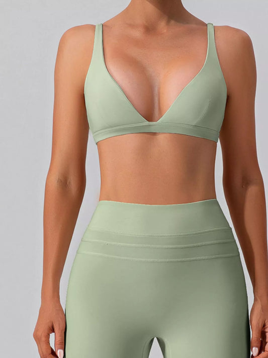 V-Neck Tank and High-Waisted Seamless Pants Active Set — gym set Australia