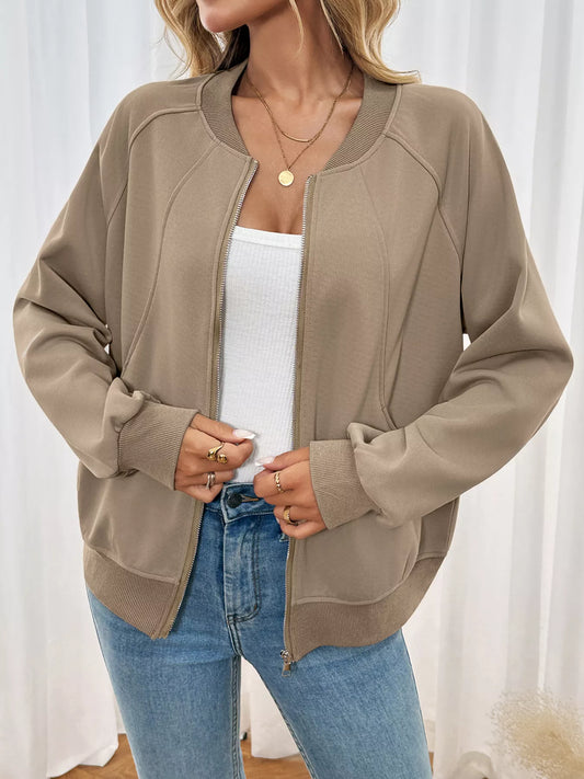 Zip Up Raglan Sleeve Jacket — women's jacket Australia