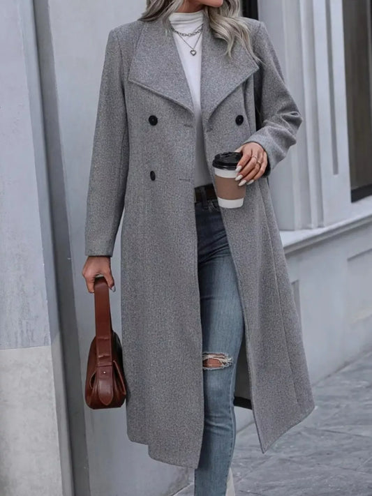 Double-Breasted Longline Overcoat — women's coat Australia