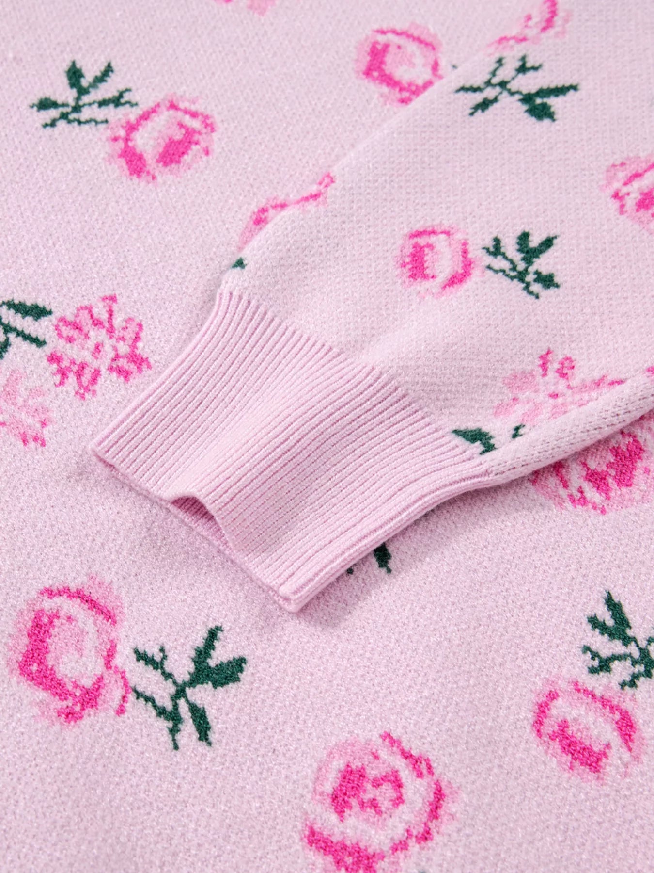 Women's Floral Drop Shoulder Cropped Sweater — women's cropped sweater Australia