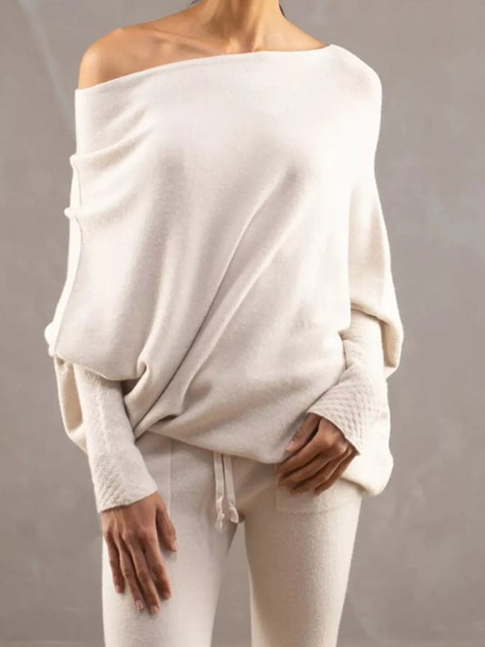 Women's Boat Neck Long Sleeve Sweater — women's knitwear Australia
