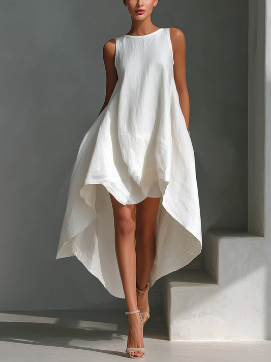 Sleeveless High-Low Hem Dress — women's casual dress Australia