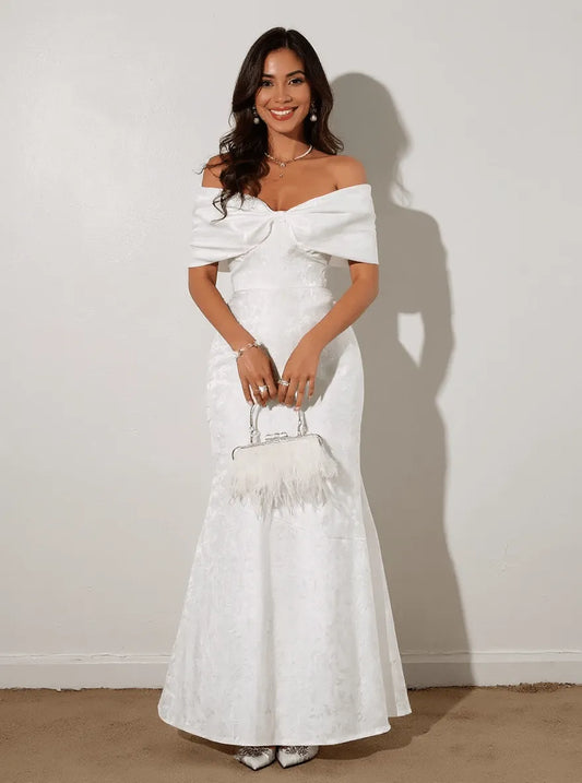 Bow Off-Shoulder Maxi Dress — women's maxi dress Australia