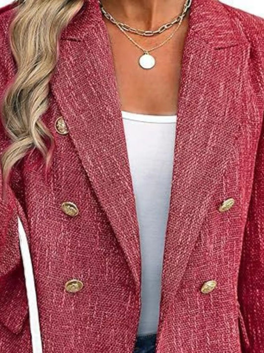 Double-Breasted Lapel Collar Blazer — women's blazer Australia