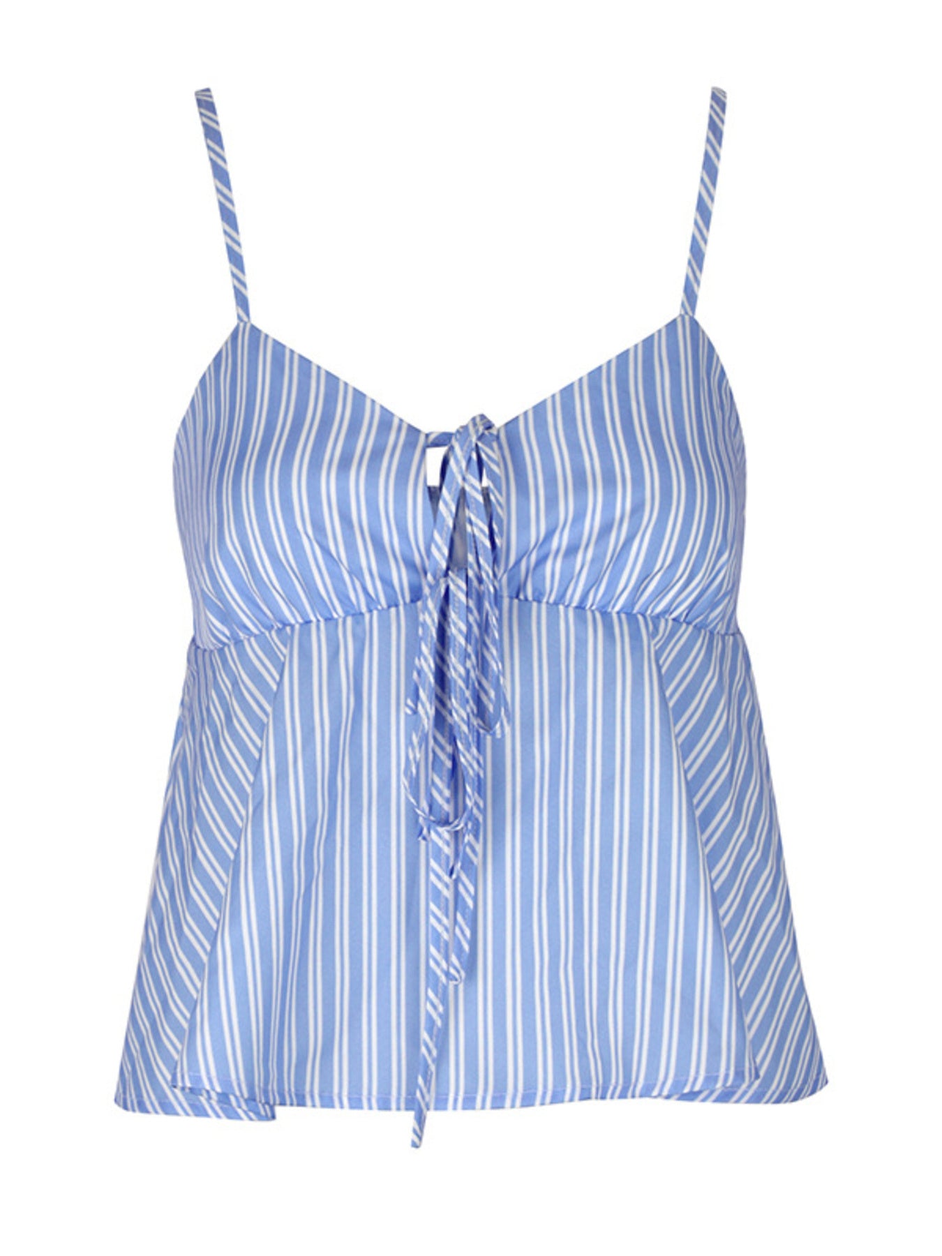 Striped Tie-Front Peplum Cami — women's cami Australia