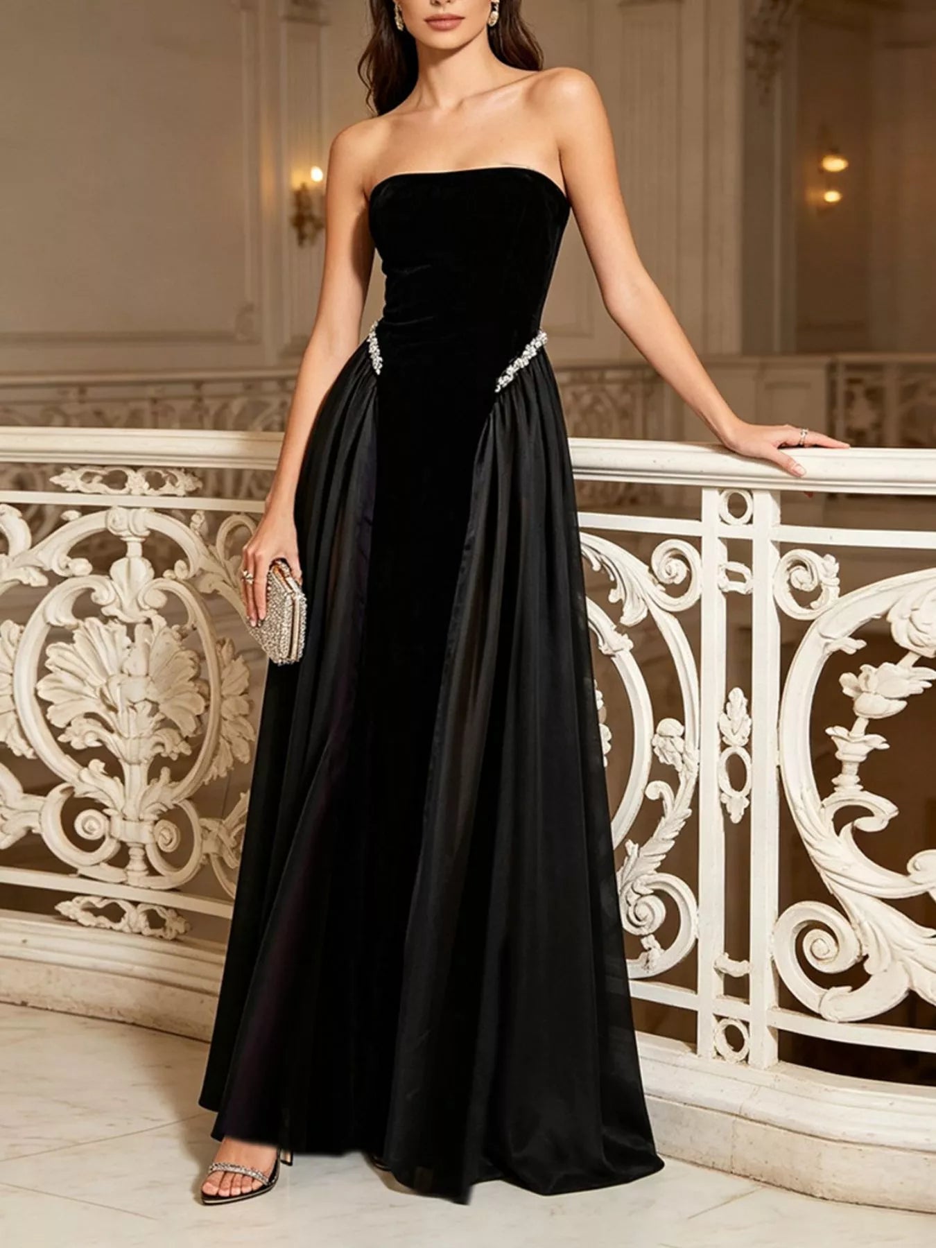 Women's Lace Up Back Tube Maxi Dress — Chic and Unique AU
