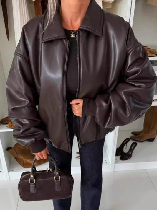 Zip Up Dropped Shoulder Jacket — women's jacket Australia