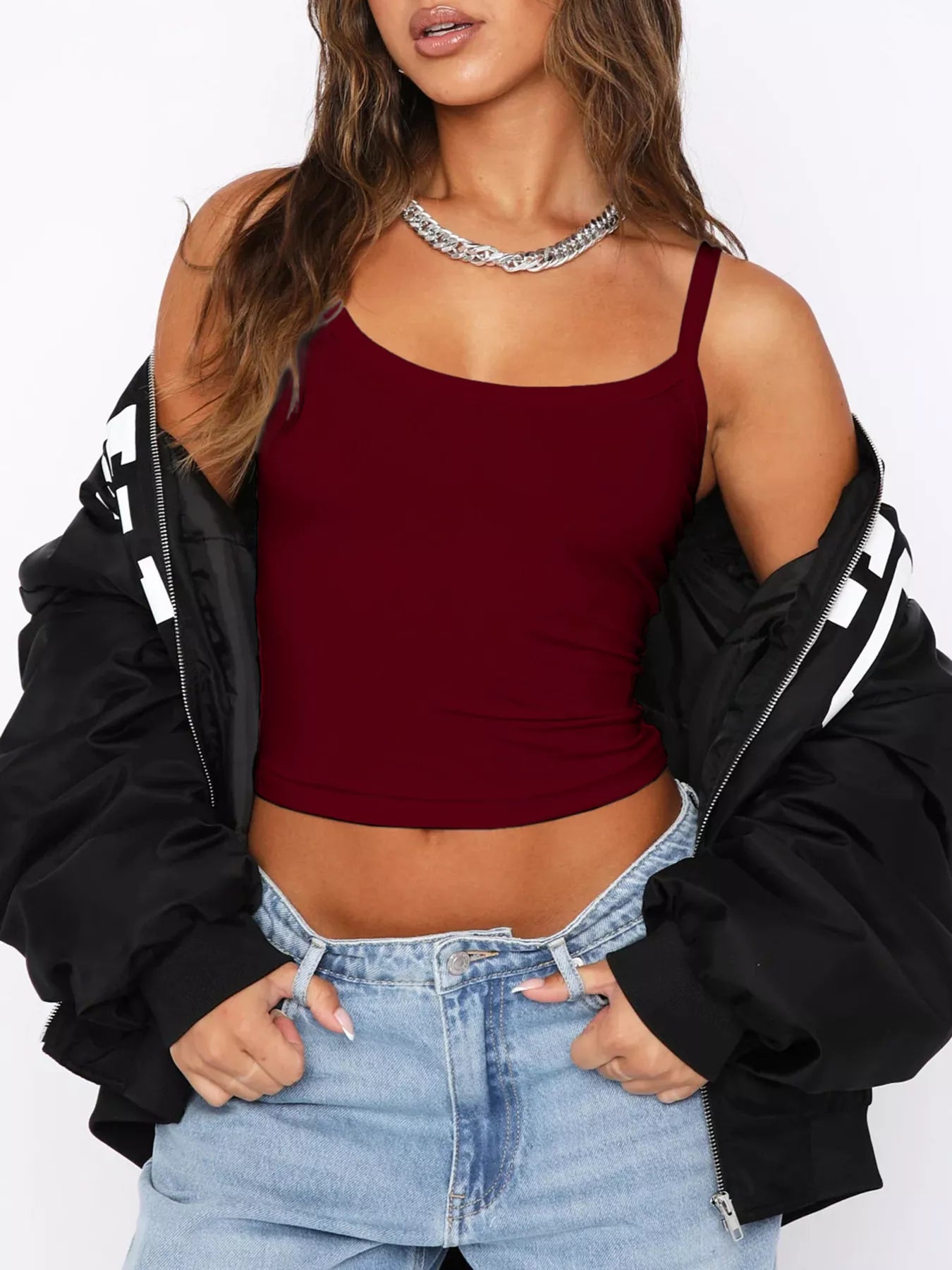 Scoop Neck Solid Color Cami — women's cami Australia