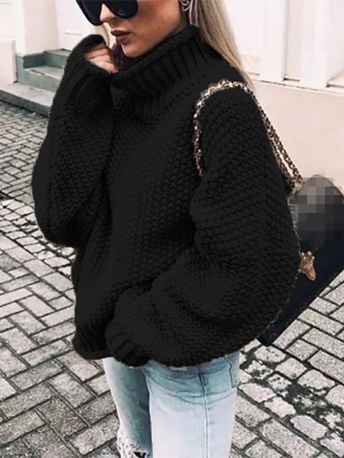 Women's Chunky Knit Turtleneck Sweater — women's knitwear Australia