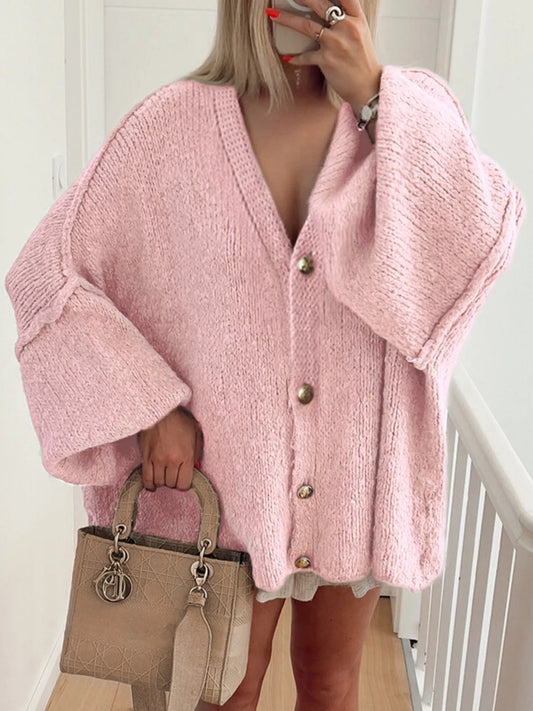 Oversized Knit Button Up Cardigan — women's knit cardigan Australia