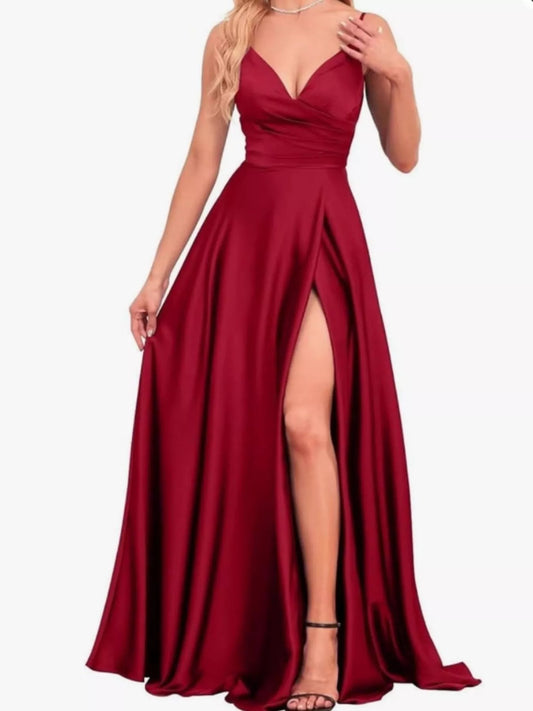 Ruched Slit Maxi Cami Dress — women's maxi dress Australia