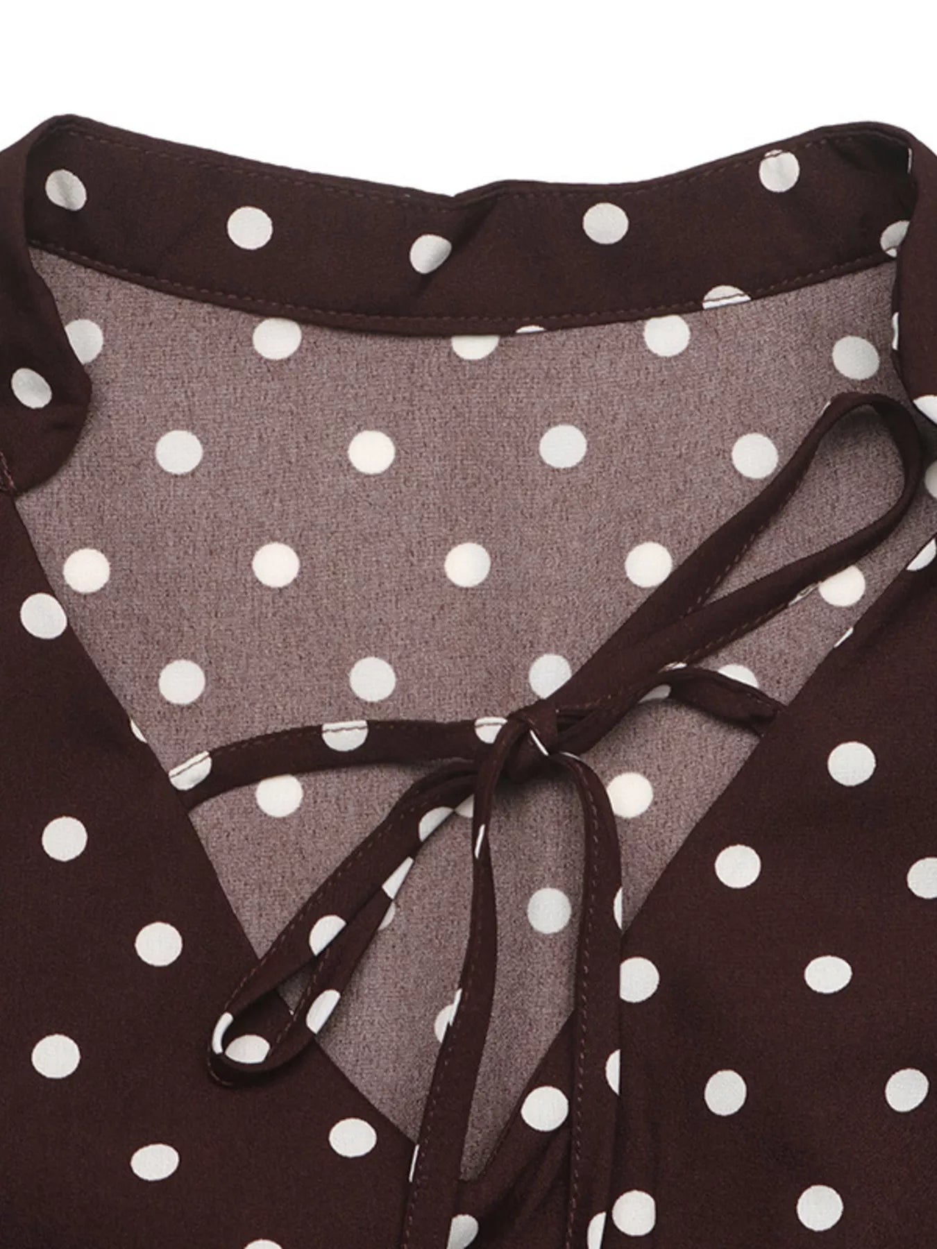 Women's Polka Dot Flare Sleeve Tie Neck Dress — Chic and Unique AU
