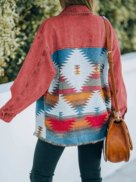 Aztec Print Button Up Jacket — women's jacket Australia