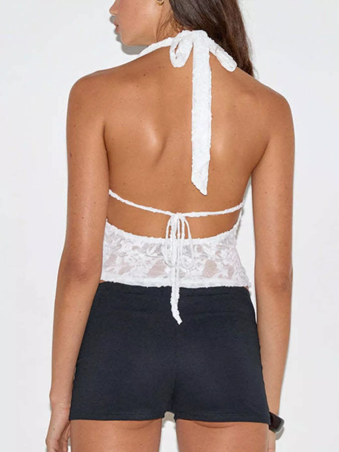 Floral Lace Halter Neck Cami — women's cami Australia