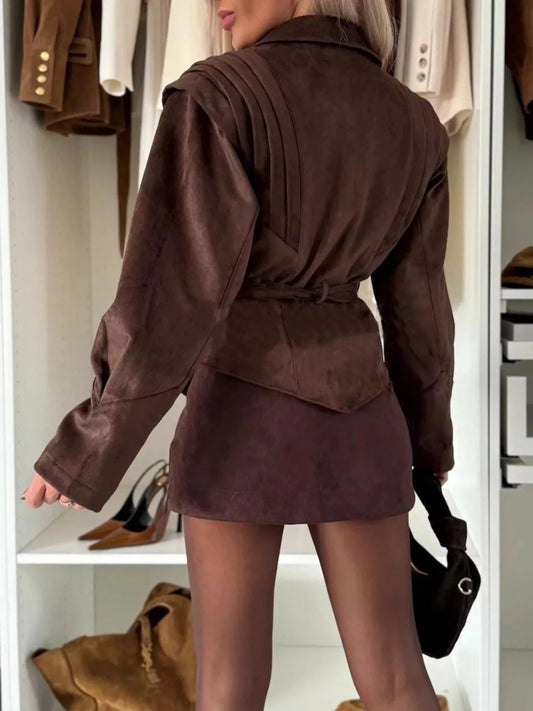 Lapel Collar Long Sleeve Jacket — women's jacket Australia