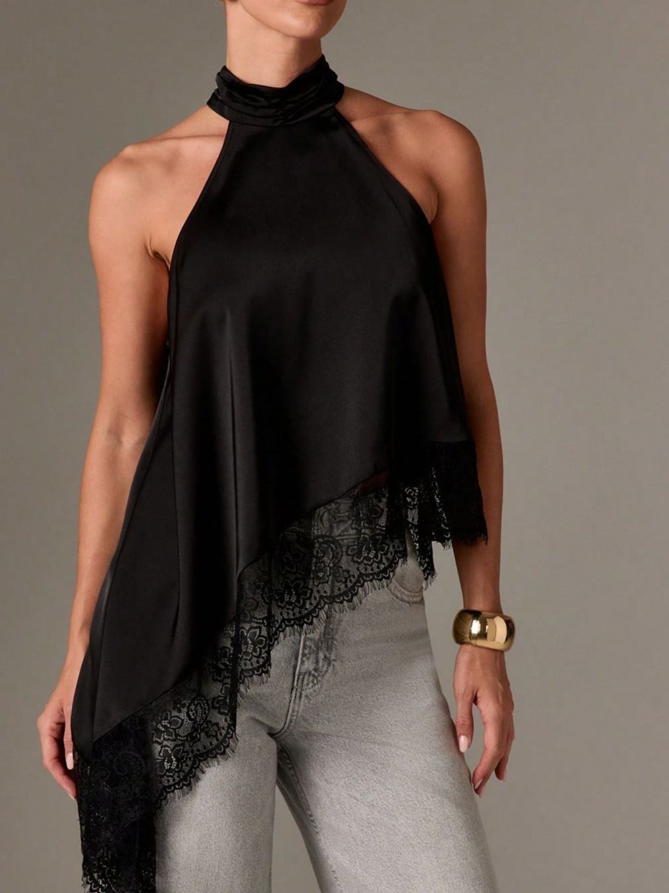 Halter Neck Lace Trim Cami — women's cami Australia