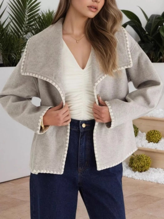 One Button Long Sleeve Outerwear — women's coat Australia