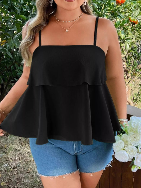 Plus Size Ruffle Hem Cami — women's cami Australia