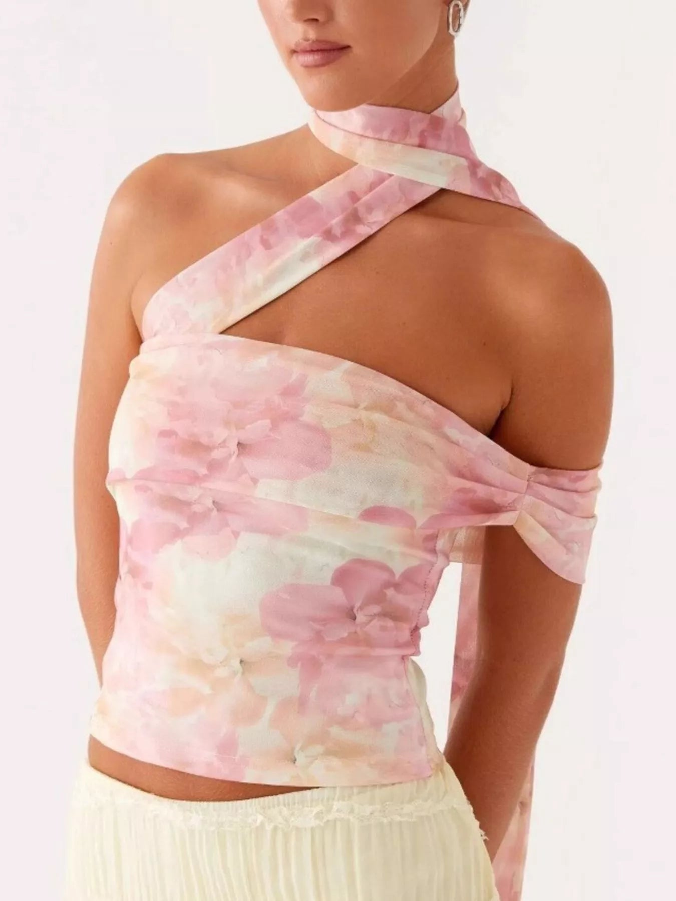 Floral Print Halter Neck Cami — women's cami Australia