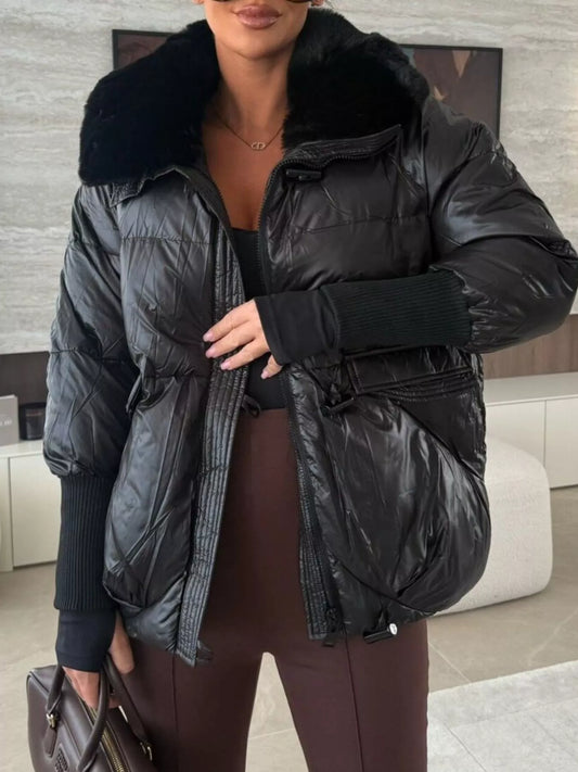 Fur Collar Padded Puffer Jacket — women's jacket Australia