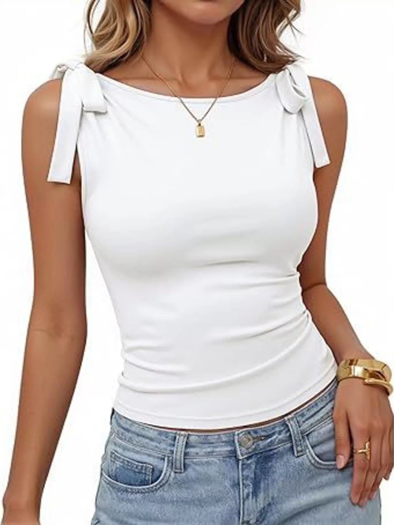 Tie Shoulder Tank Top — women's tank top Australia