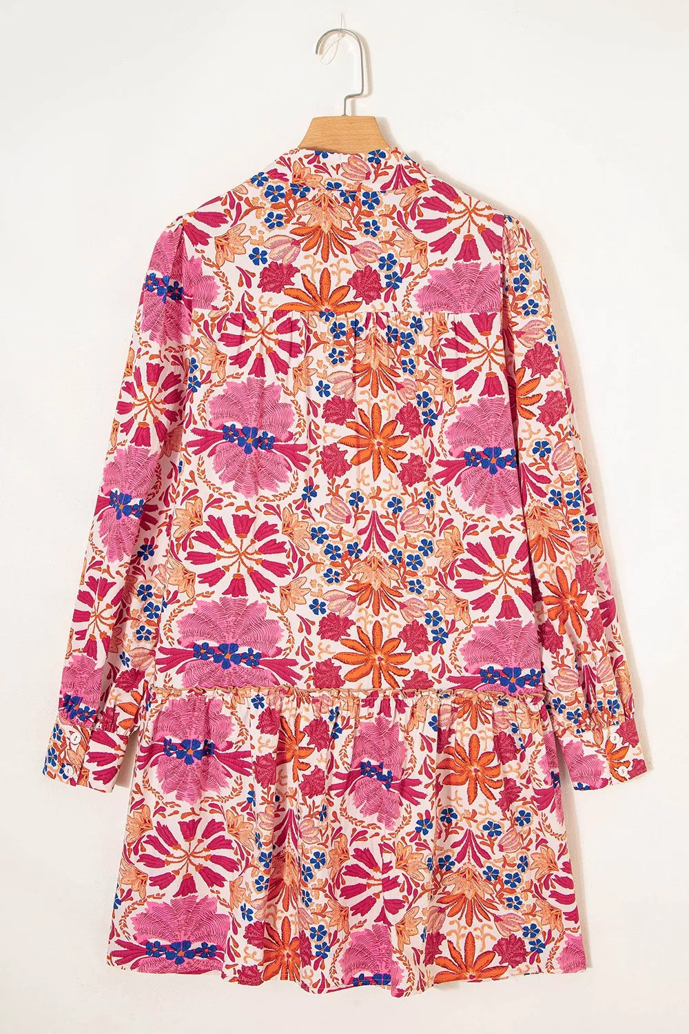 Women's Fall Flower Print Long Sleeve Mini Dress — Chic and Unique AU