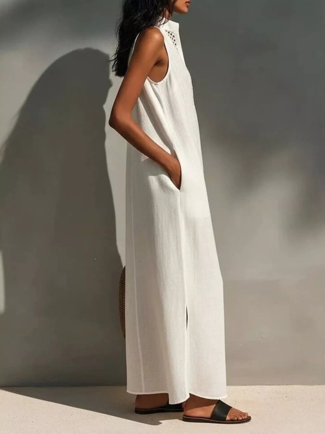 Women's Sleeveless Maxi Dress with Pockets — Chic and Unique AU