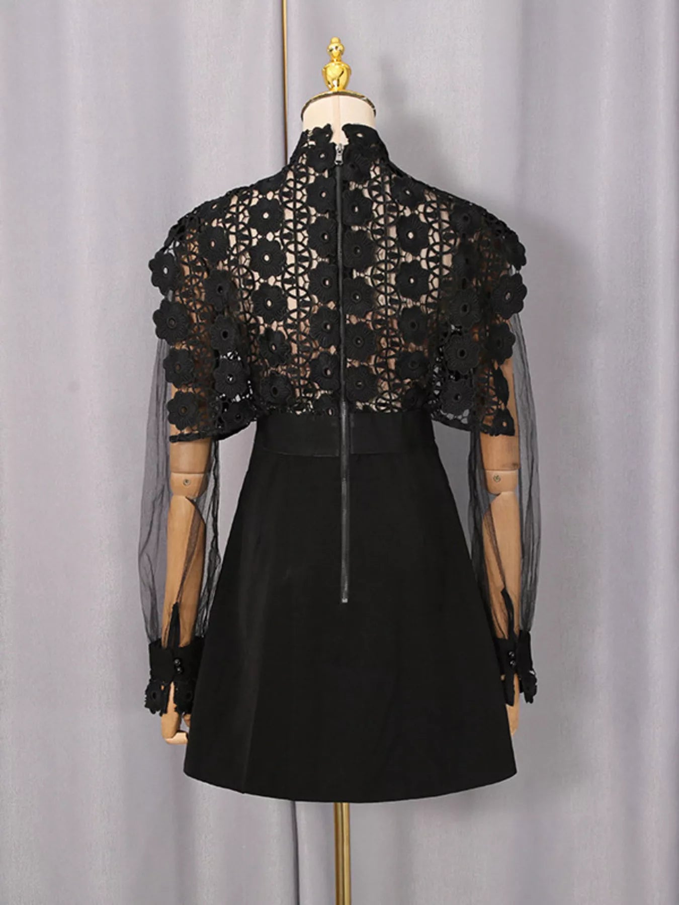 Women's Lace Sheer Sleeve Mini Dress — Chic and Unique AU