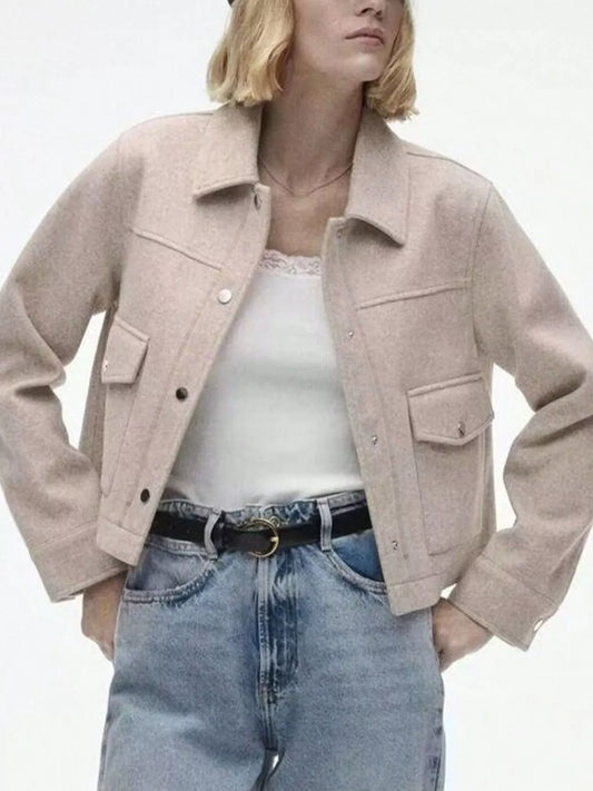 Snap Down Long Sleeve Jacket — women's jacket Australia
