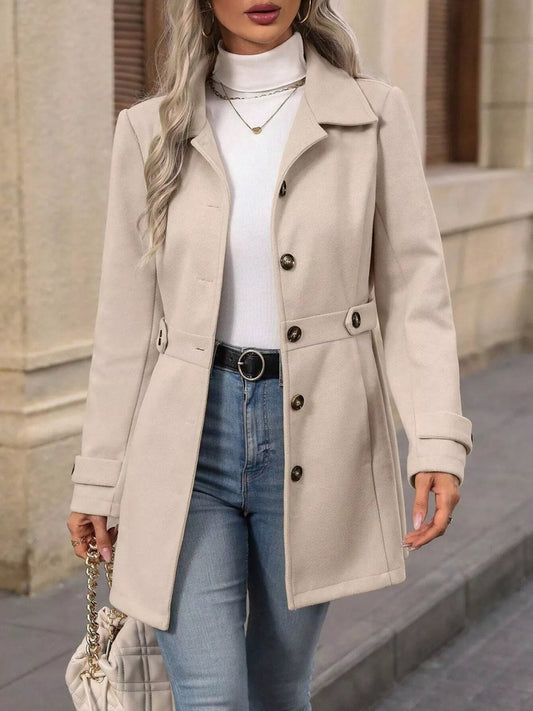 Button Up Long Sleeve Coat — women's coat Australia
