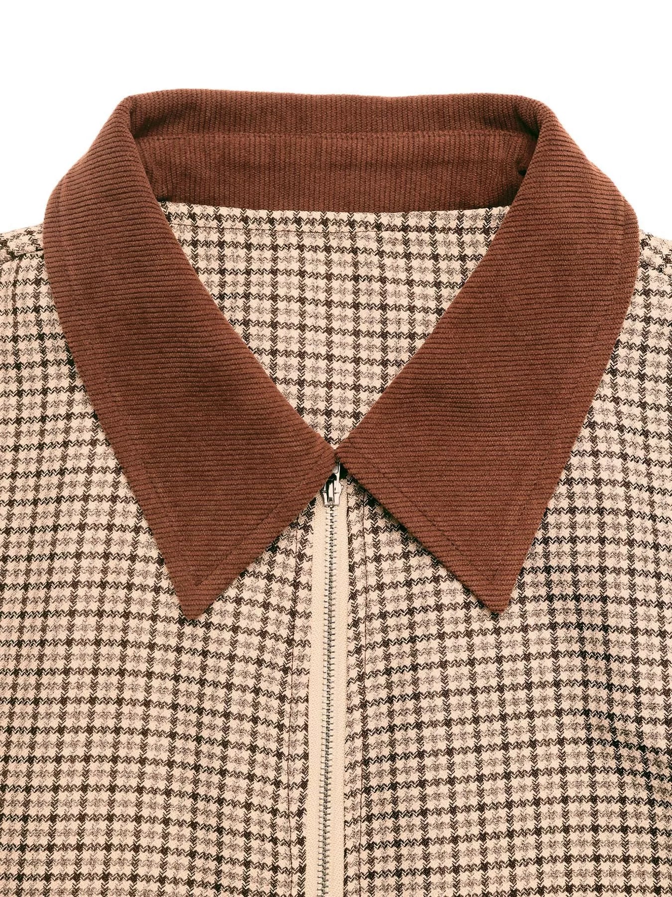Plaid Zip Up Long Sleeve Jacket — women's jacket Australia