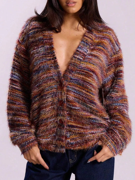 Women's Textured Knit Button-Down Cardigan — women's knitwear Australia