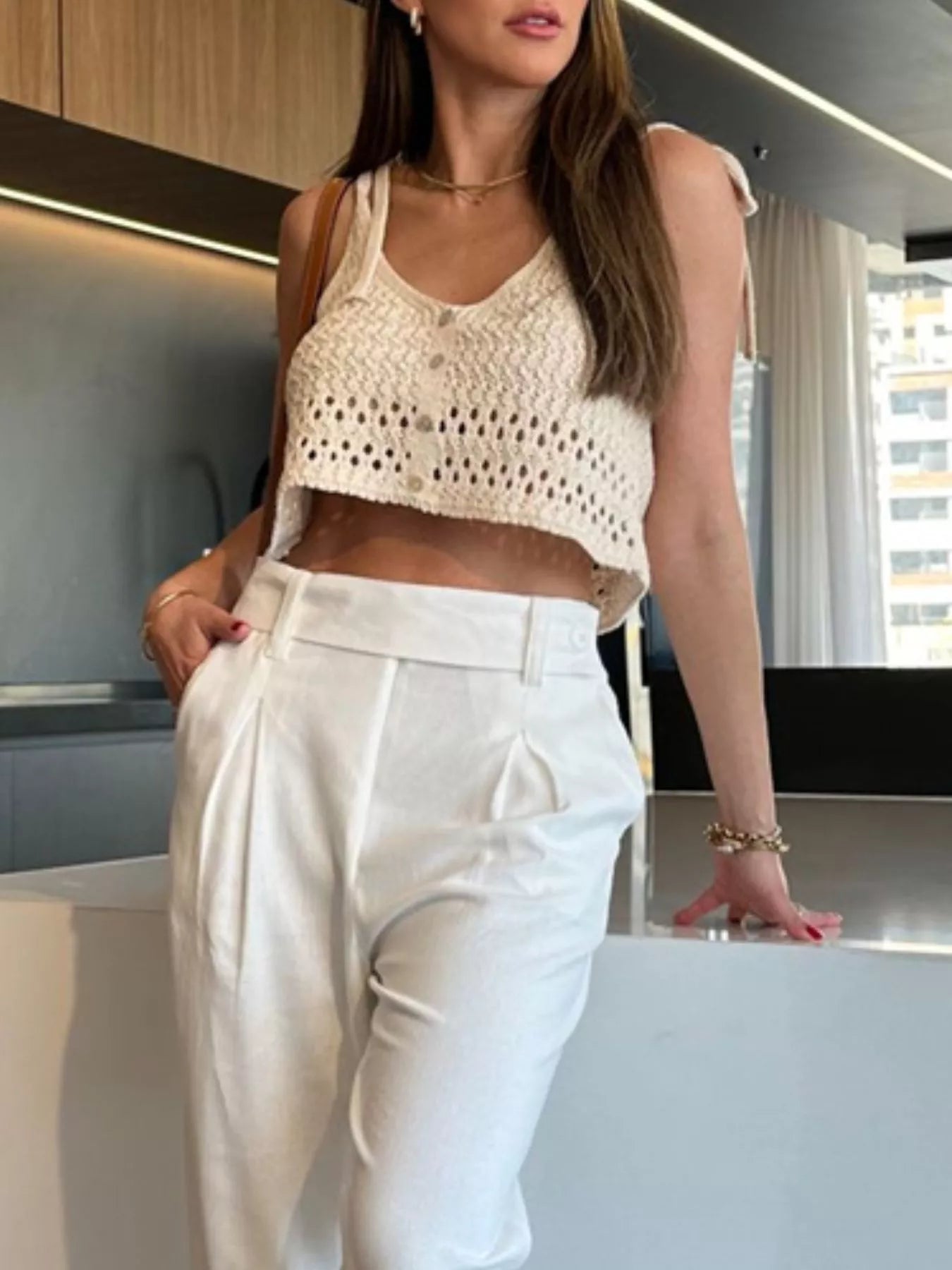 Crochet Knit Cami — women's cami Australia