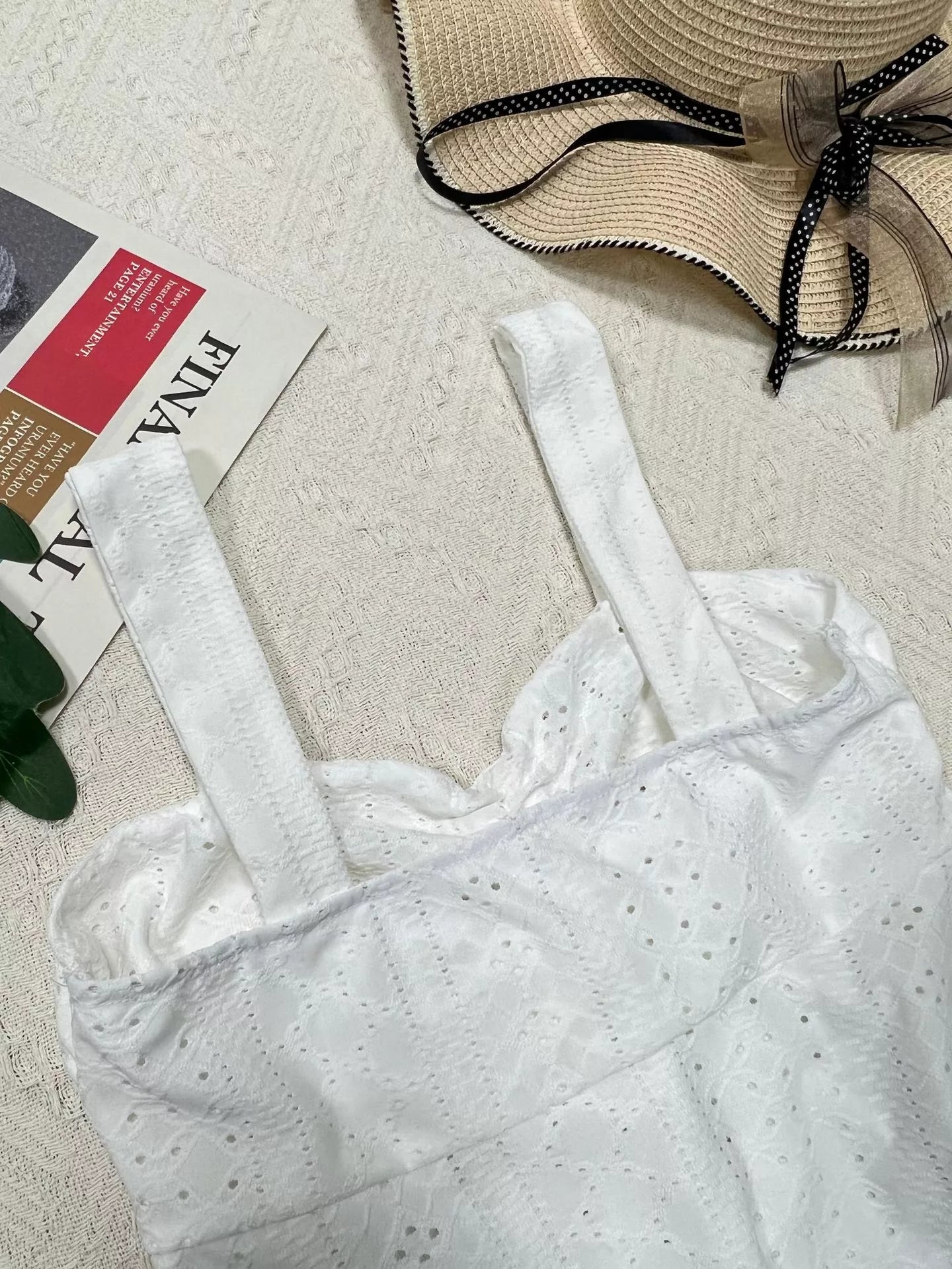 Eyelet Embroidered Drawstring Cami Top — women's cami Australia