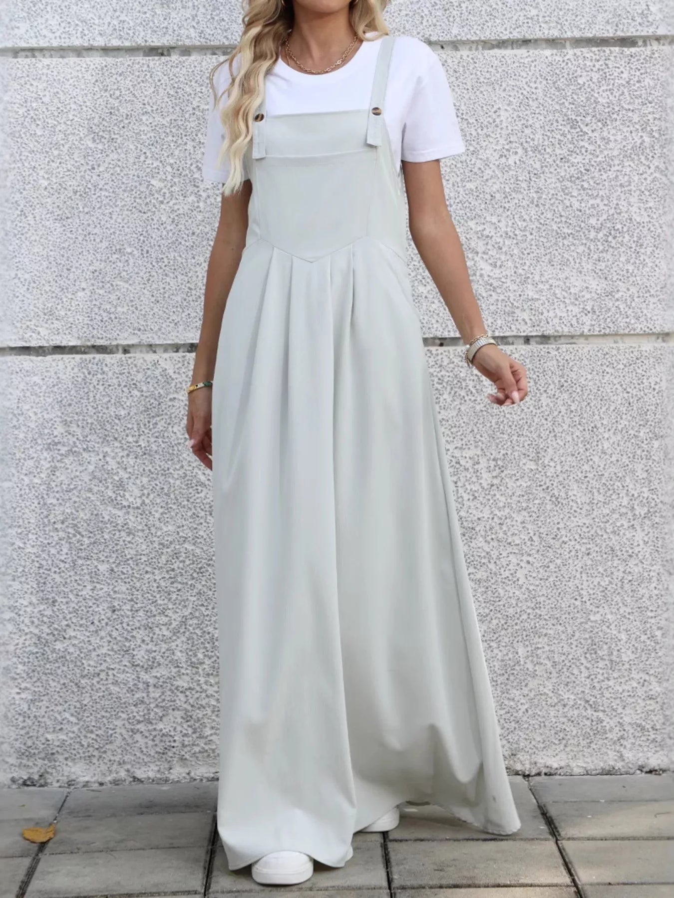Women's Pleated Detail Overall Dress — Chic and Unique AU